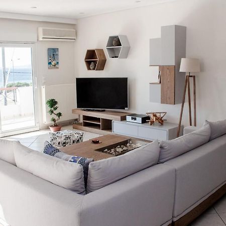 Luxury Seaview Apartment By The Sea Saronida Exteriör bild